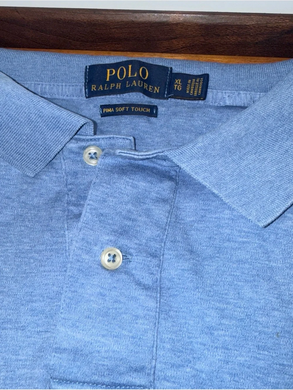 Polo by Ralph Lauren Heathered Sky Blue Polo with Red Pony